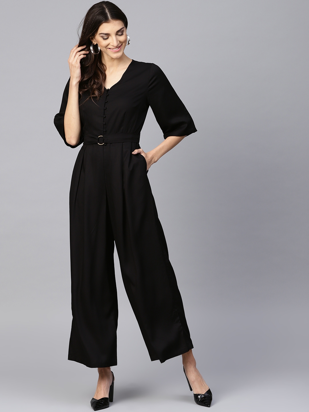 black jumpsuit myntra