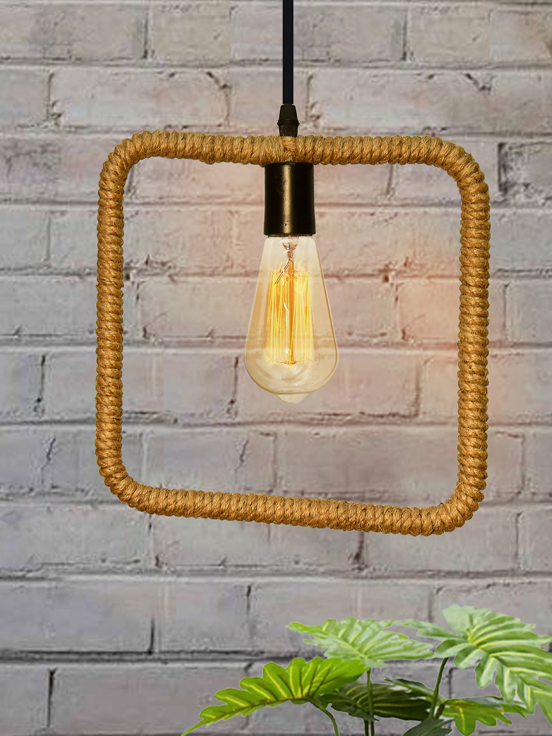 Homesake Beige Solid Hemp Rope Handcrafted Rope Light