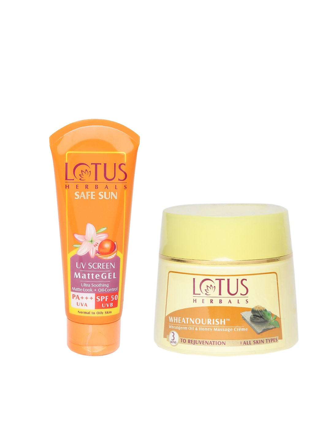 Lotus Herbals Sustainable Set of Massage Creme  Sunscreen