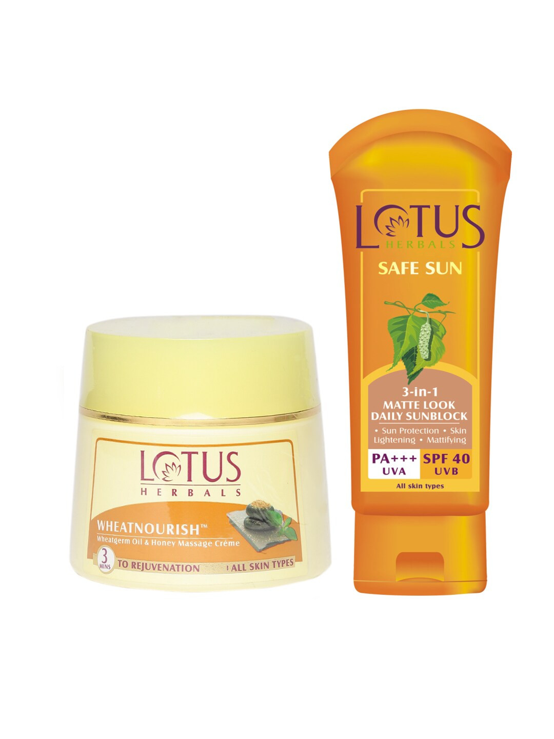 Lotus Herbals Sustainable Set of Sunscreen  Massage Creme
