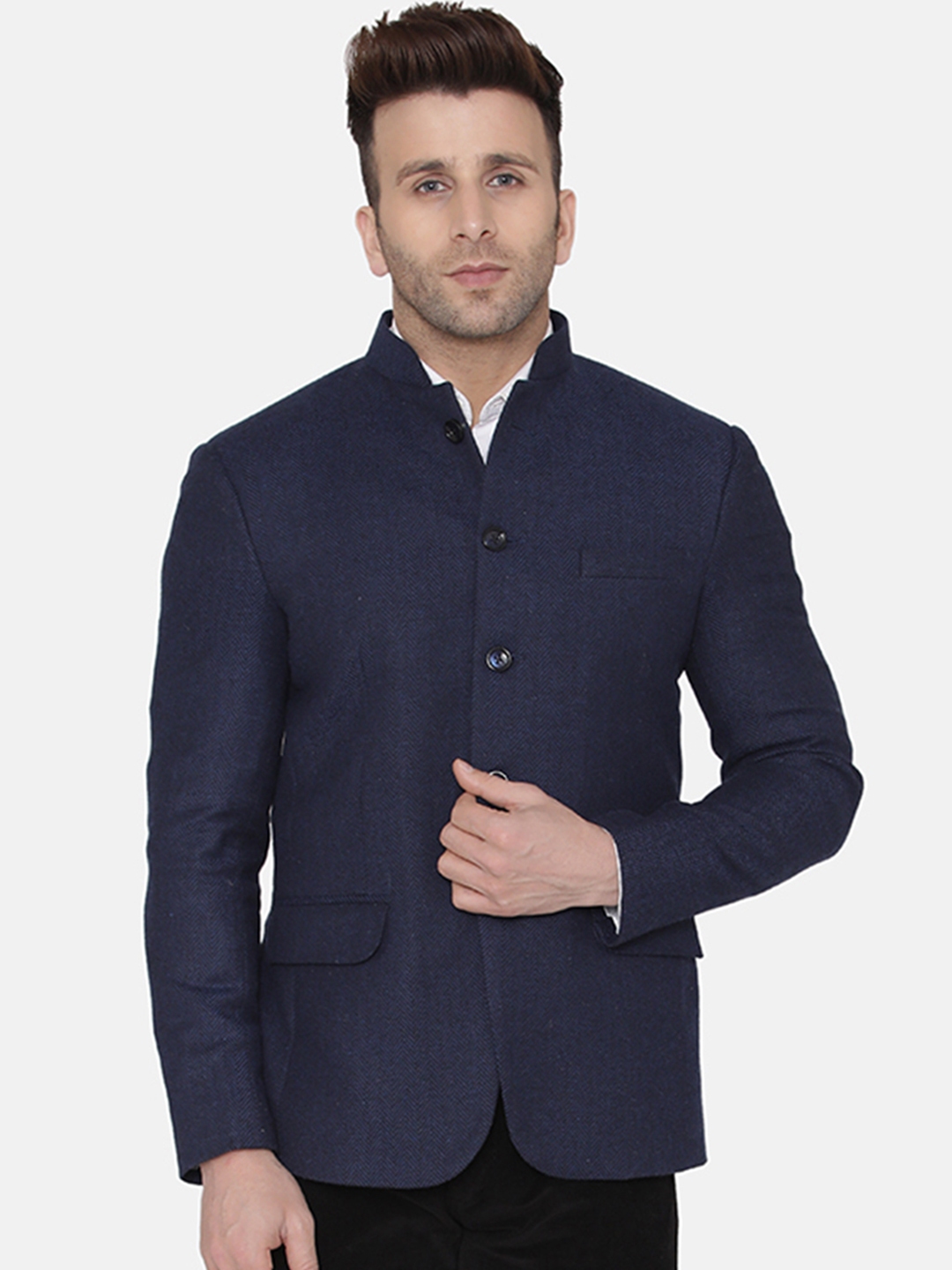 Wintage men's velvet clearance grandad collar blazer