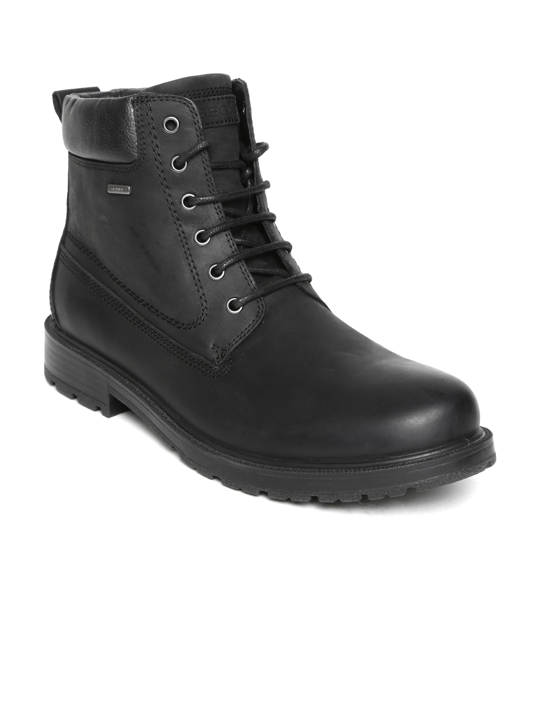 Plano vamos a hacerlo Sudamerica Buy Geox Men Black Solid Leather Mid Top Flat Boots - Casual Shoes for Men  9234585 | Myntra