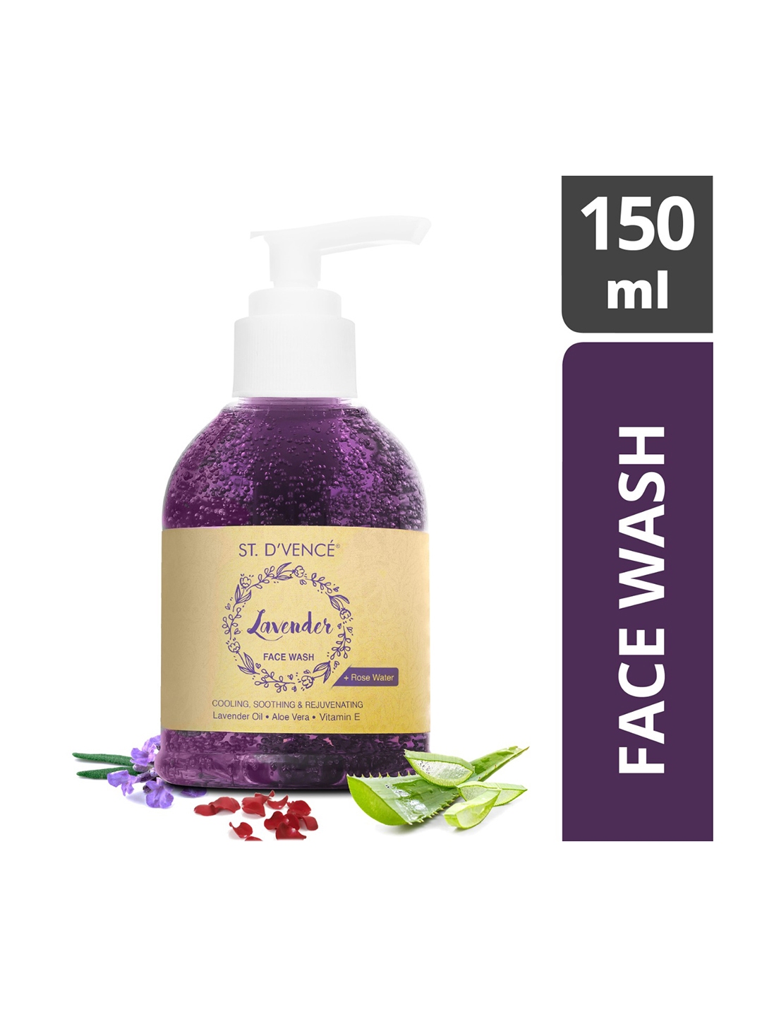 ST. DVENCE Unisex French Lavender Oil Rose Water Face Wash 150 ml