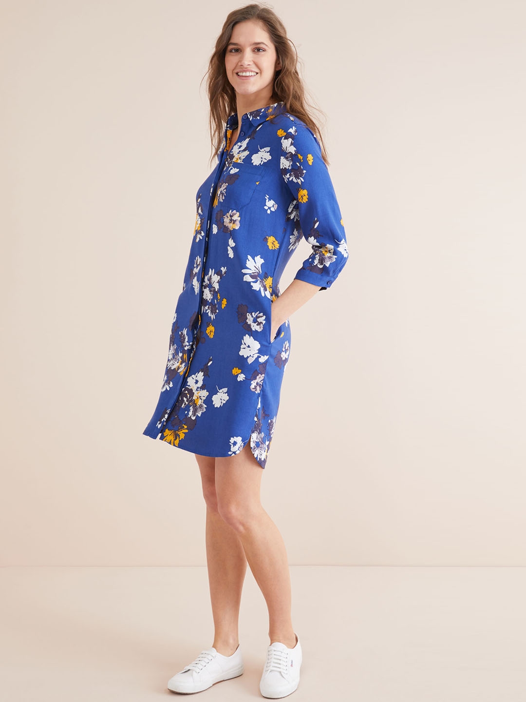 next print shirt dress