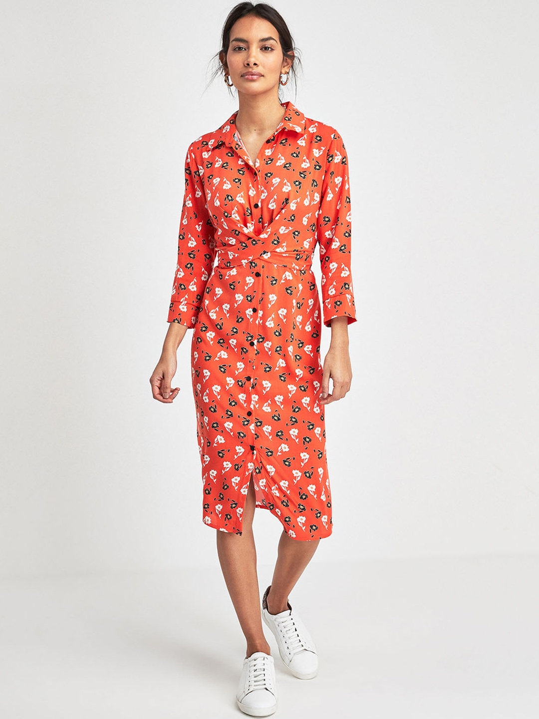 next print shirt dress