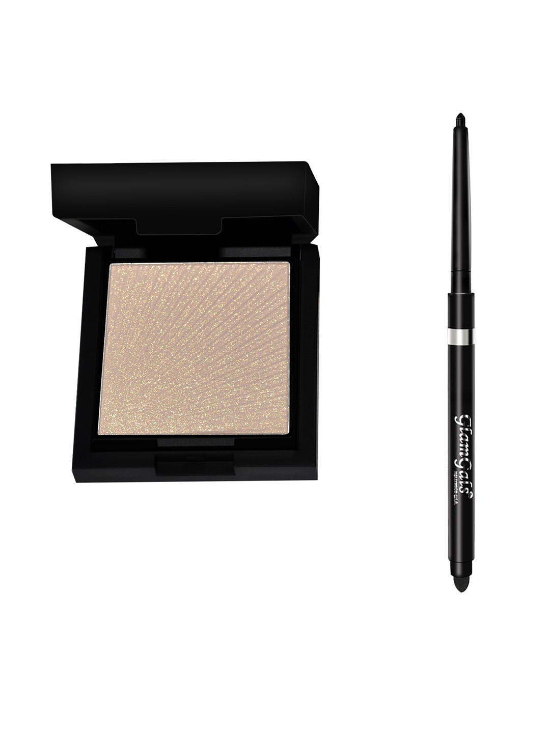 Buy Glamgals Women Combo Of Illuminator Powder Kohl Kajal Pencil