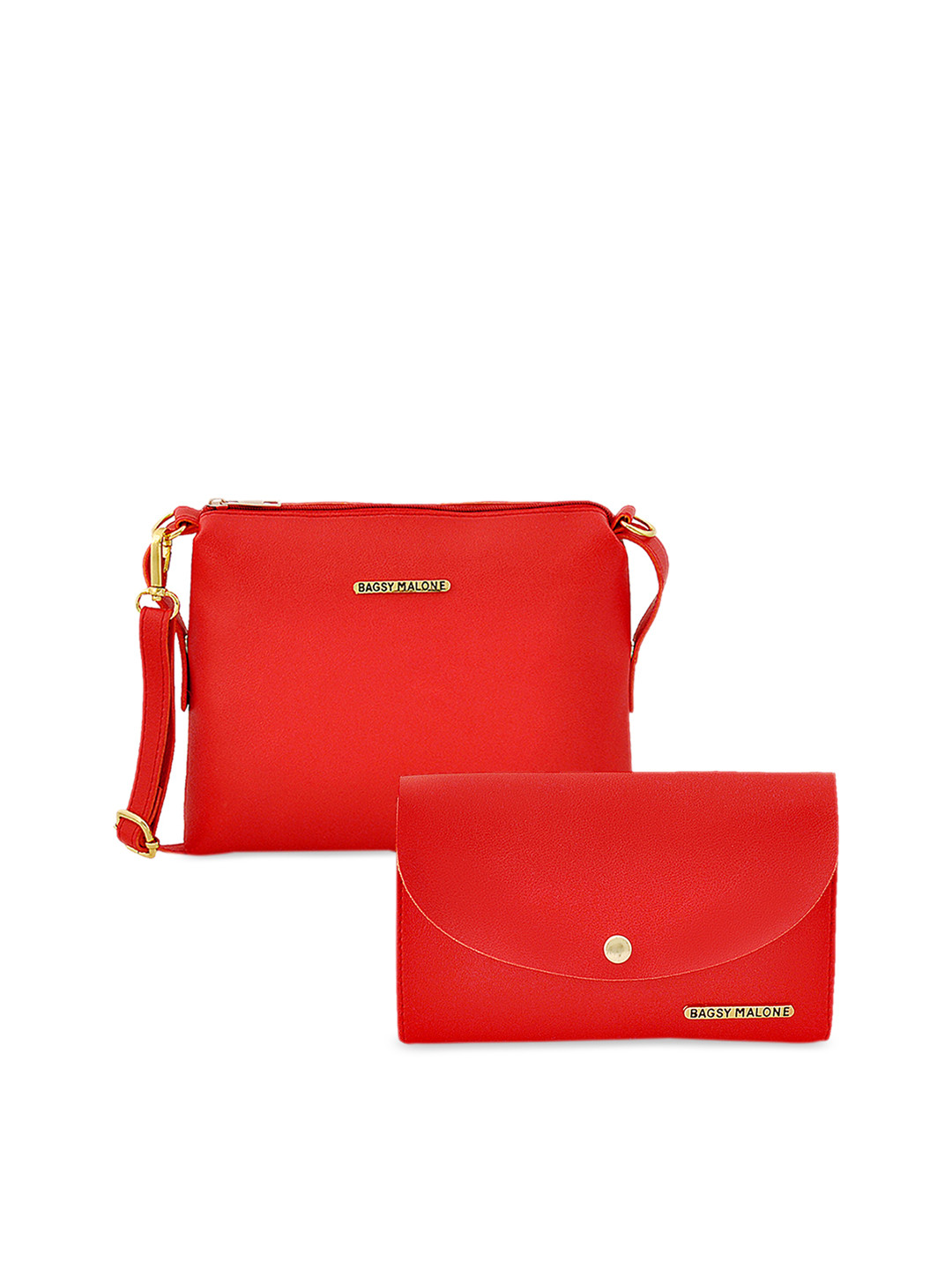 Bagsy Malone Set of 2 Red Solid Sling Bags