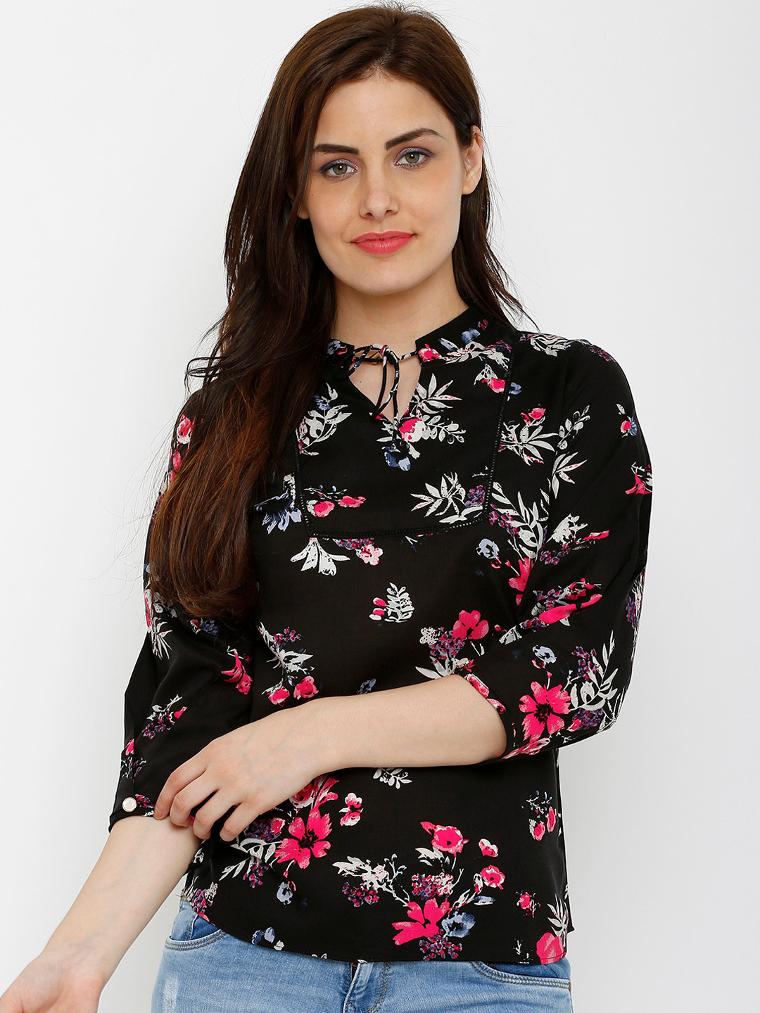 Buy Kraus Jeans Women Black Printed Top 