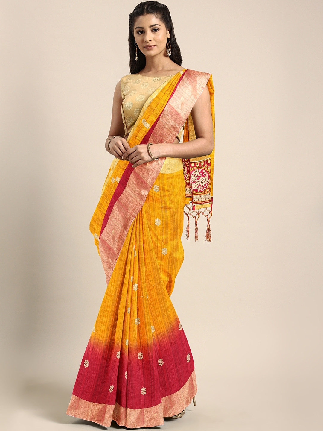 Fancy Top-Dyed Saree For Women