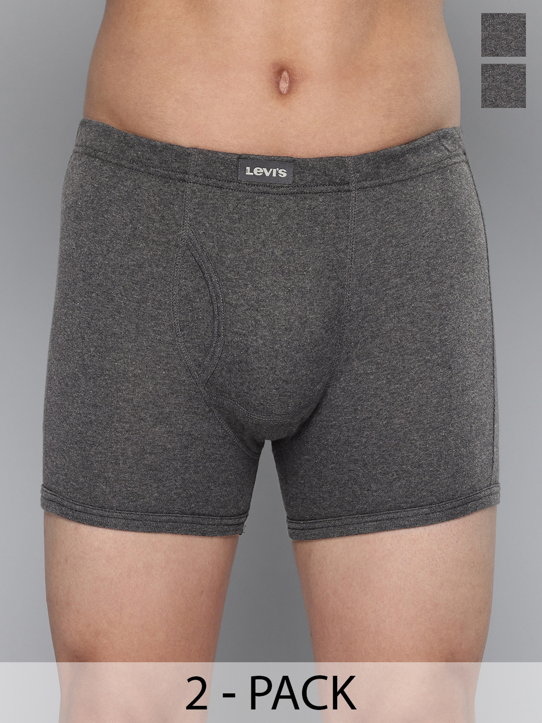 Levis Men Pack of 2 Pure Cotton Smartskin Technology Trunk DK GMEL/DK GMEL-P2