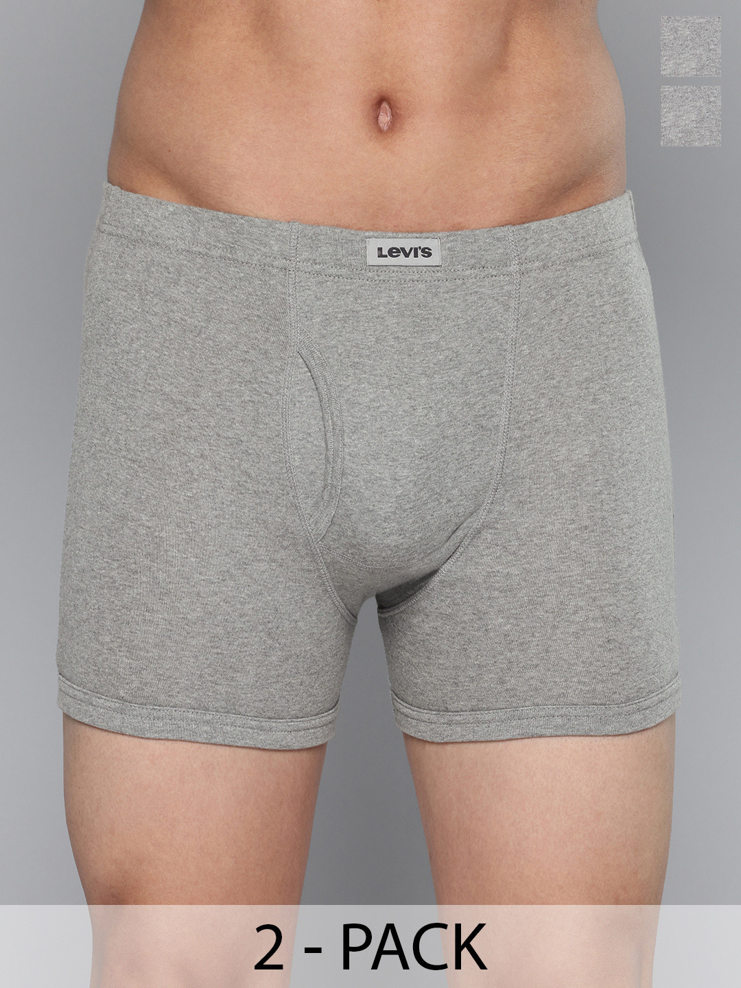 Levis Men Pack of 2 Pure Cotton Smartskin Technology Trunk LT GMEL/LTGREY-P2