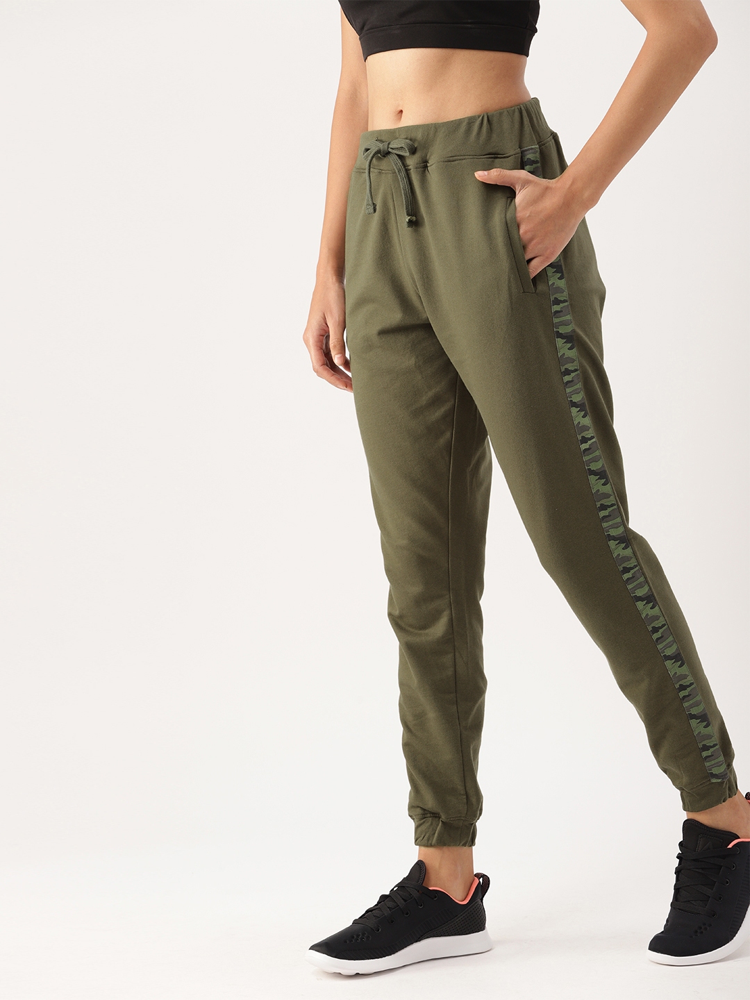 olive green joggers womens