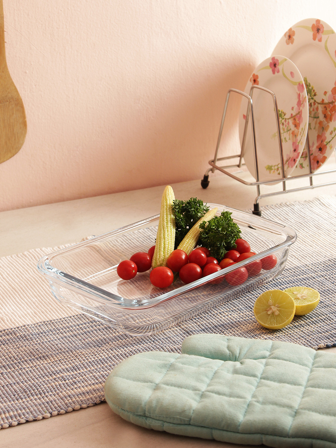 Femora Transparent Borosilicate Glass Food Container