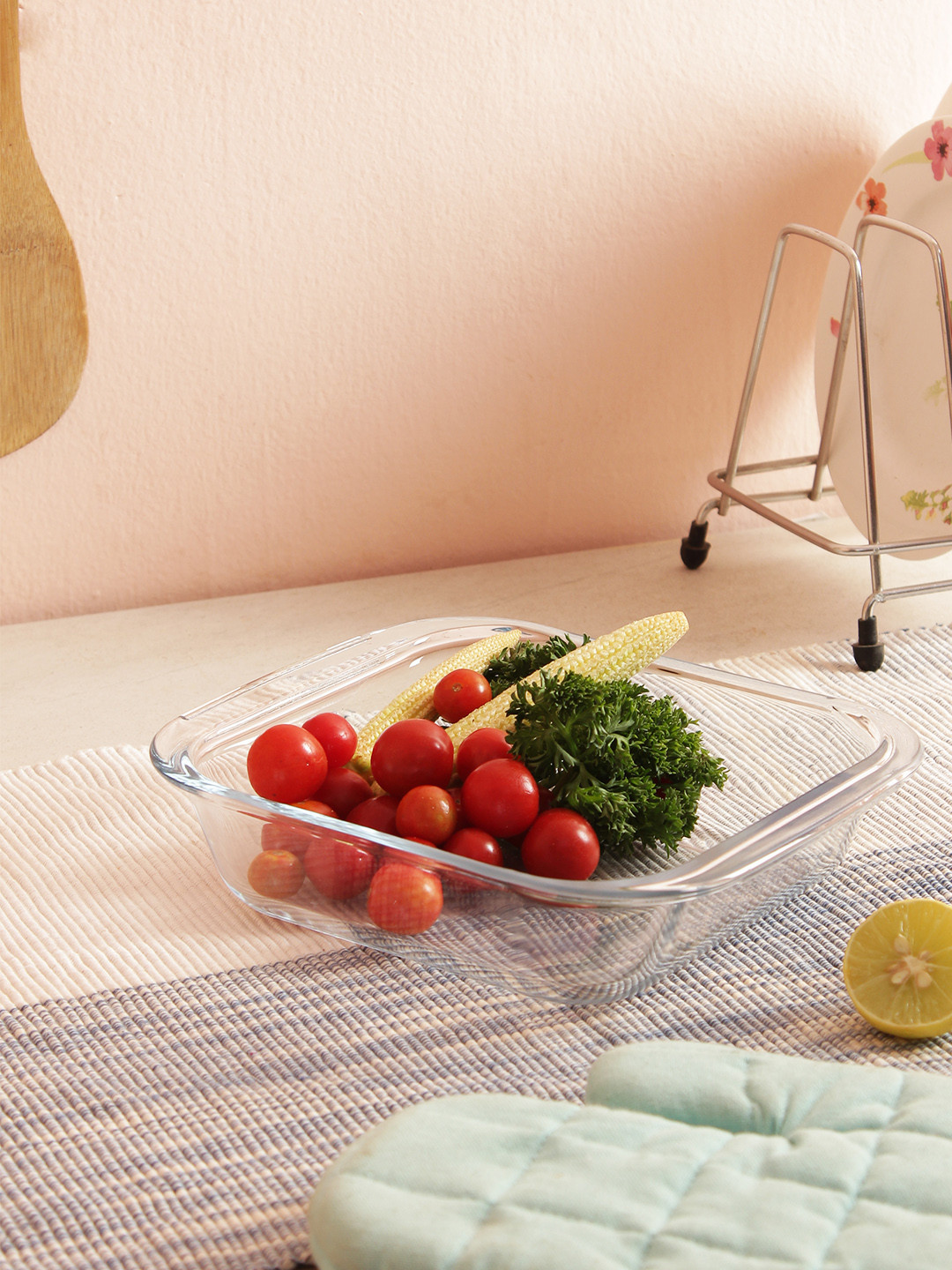Femora Transparent Borosilicate Glass Food Container