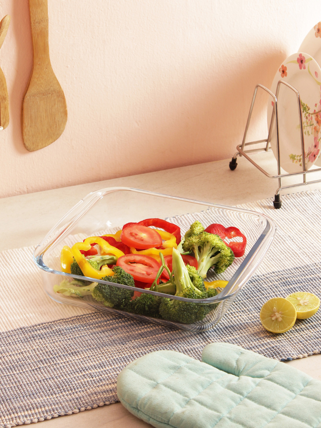 Femora Transparent Borosilicate Glass Food Container