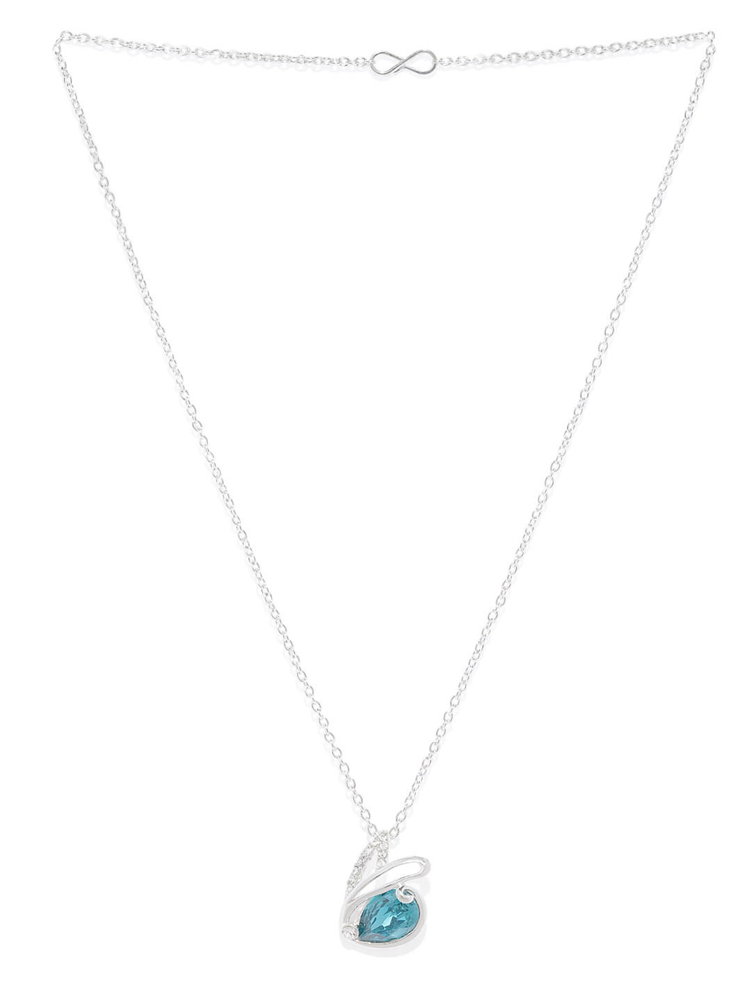 Mahi Women Rhodium-Plated Animal Shaped Pendant With Chain