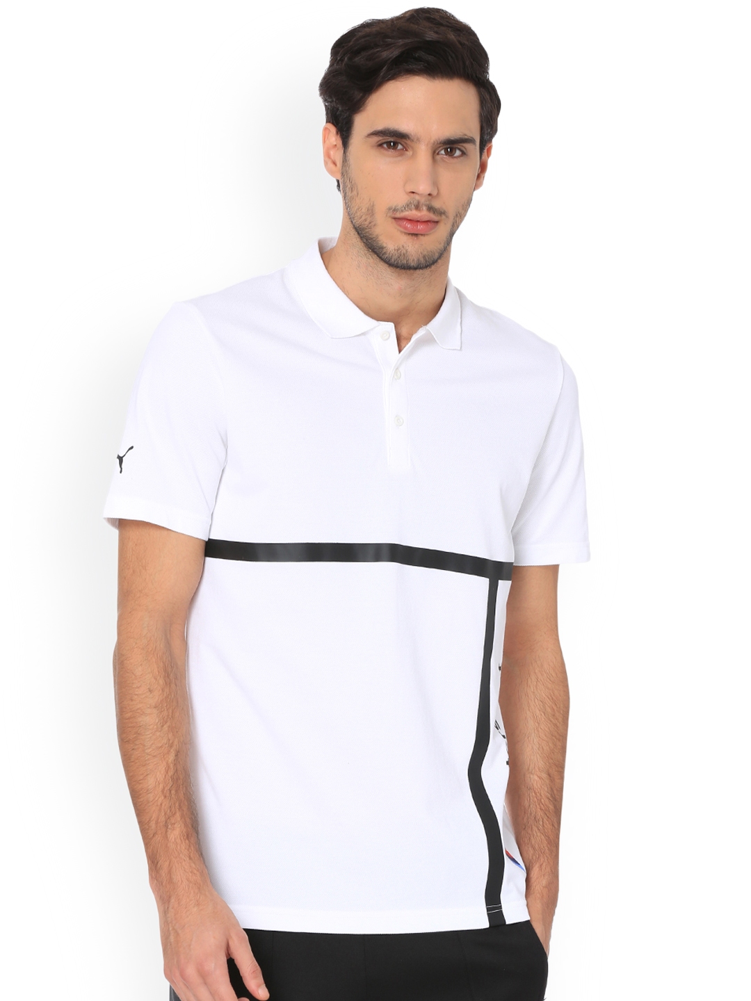 Buy Puma Men White Printed Polo Collar T Shirt Tshirts For Men