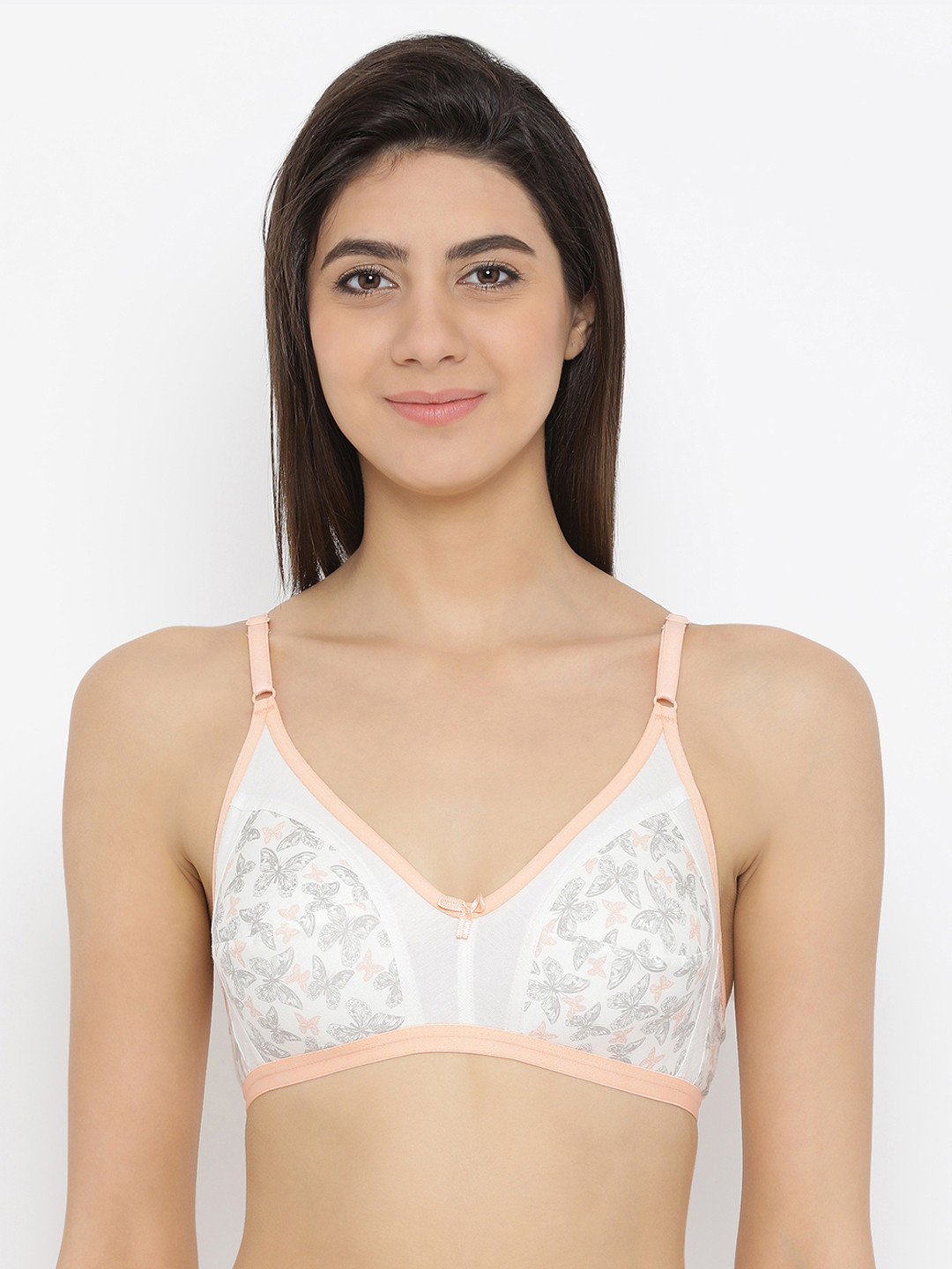 Clovia Cotton Non Padded Non Wired Butterfly Print Bra