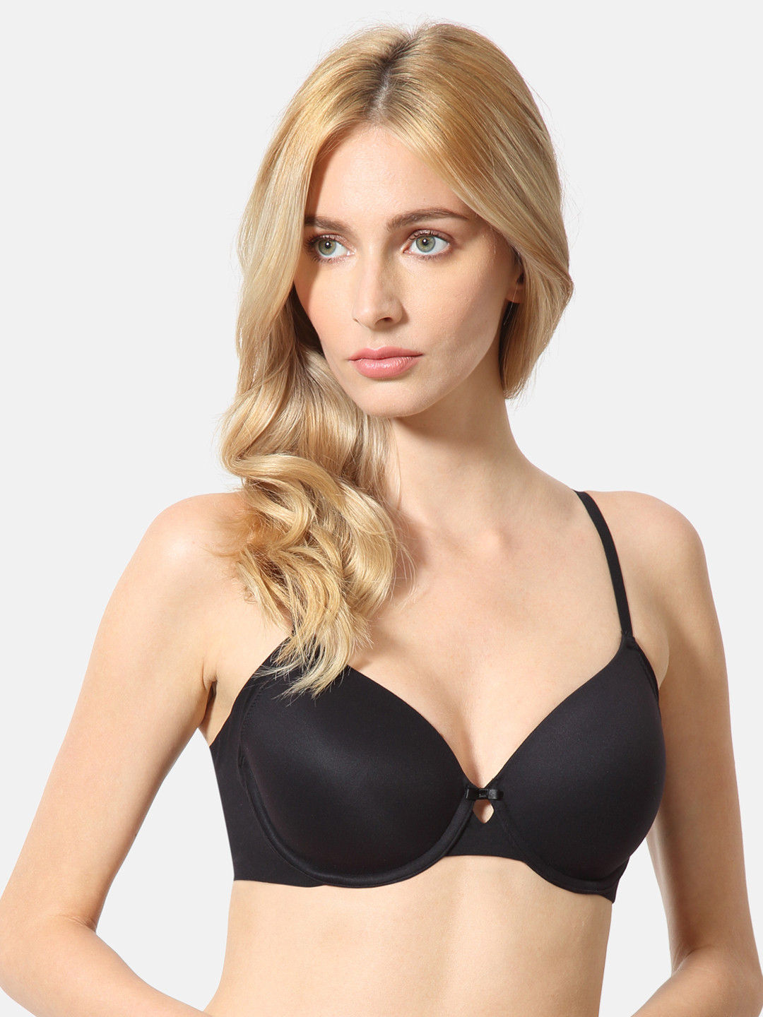 Van Heusen Black Solid Underwired Plush Back Lightly Padded T-shirt Bra