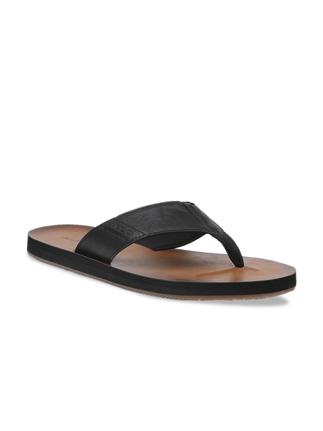 Aldo black flip flops on sale