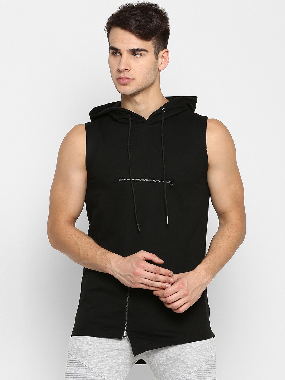 Buy SKULT By Shahid Kapoor Men Black Solid Hooded Sweatshirt