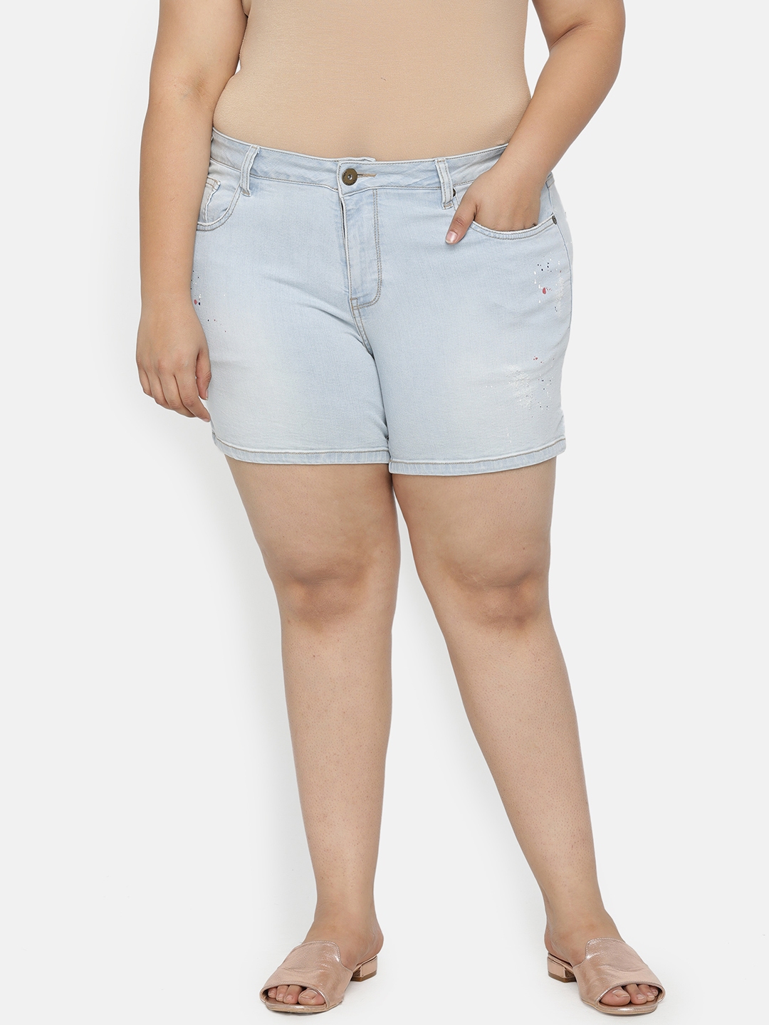 Plus Skinny Fit Stretch Denim Shorts