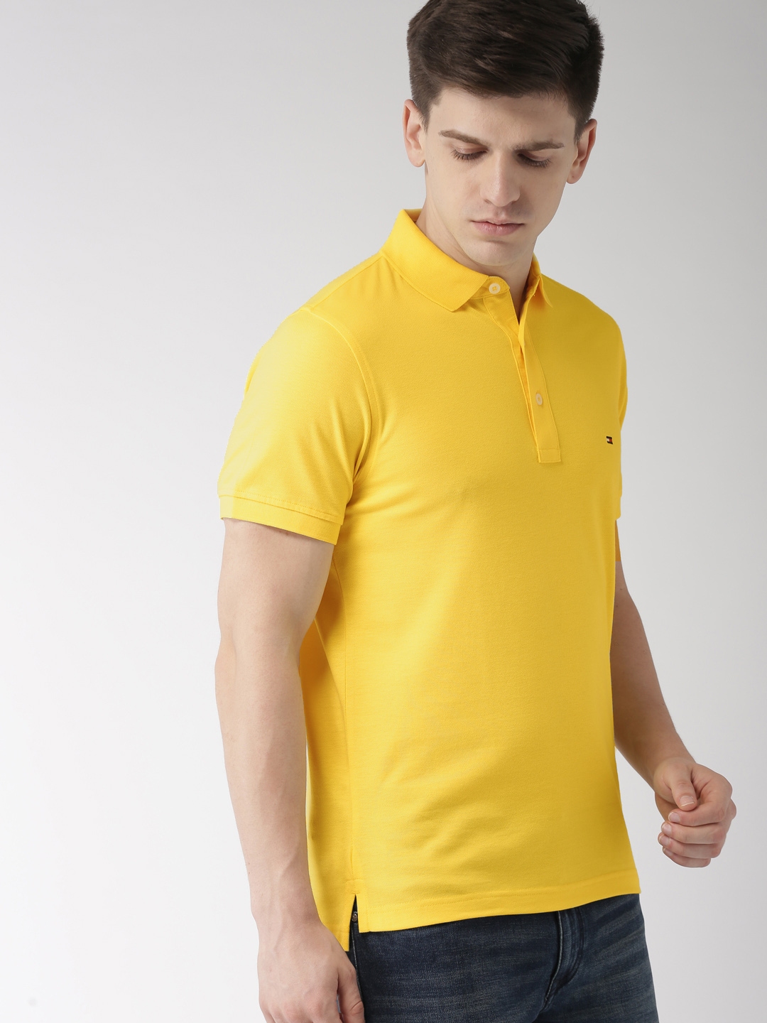 tommy hilfiger yellow polo t shirt