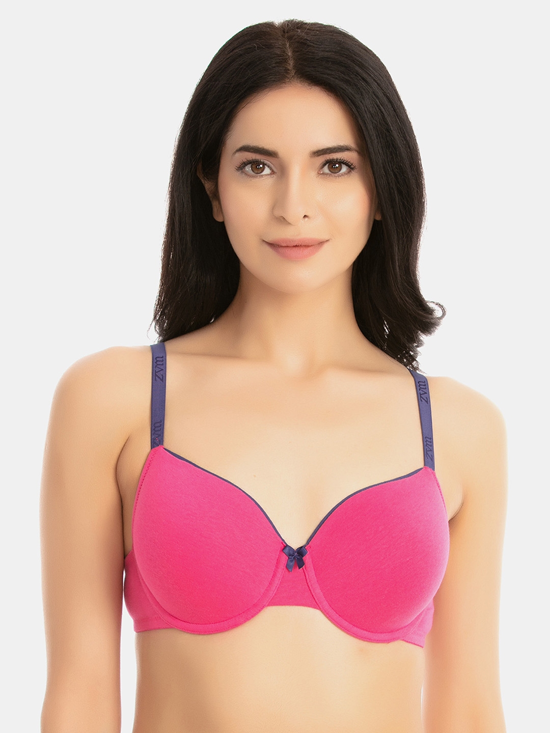 Buy Zivame Pink Solid Underwired Lightly Padded T Shirt Bra