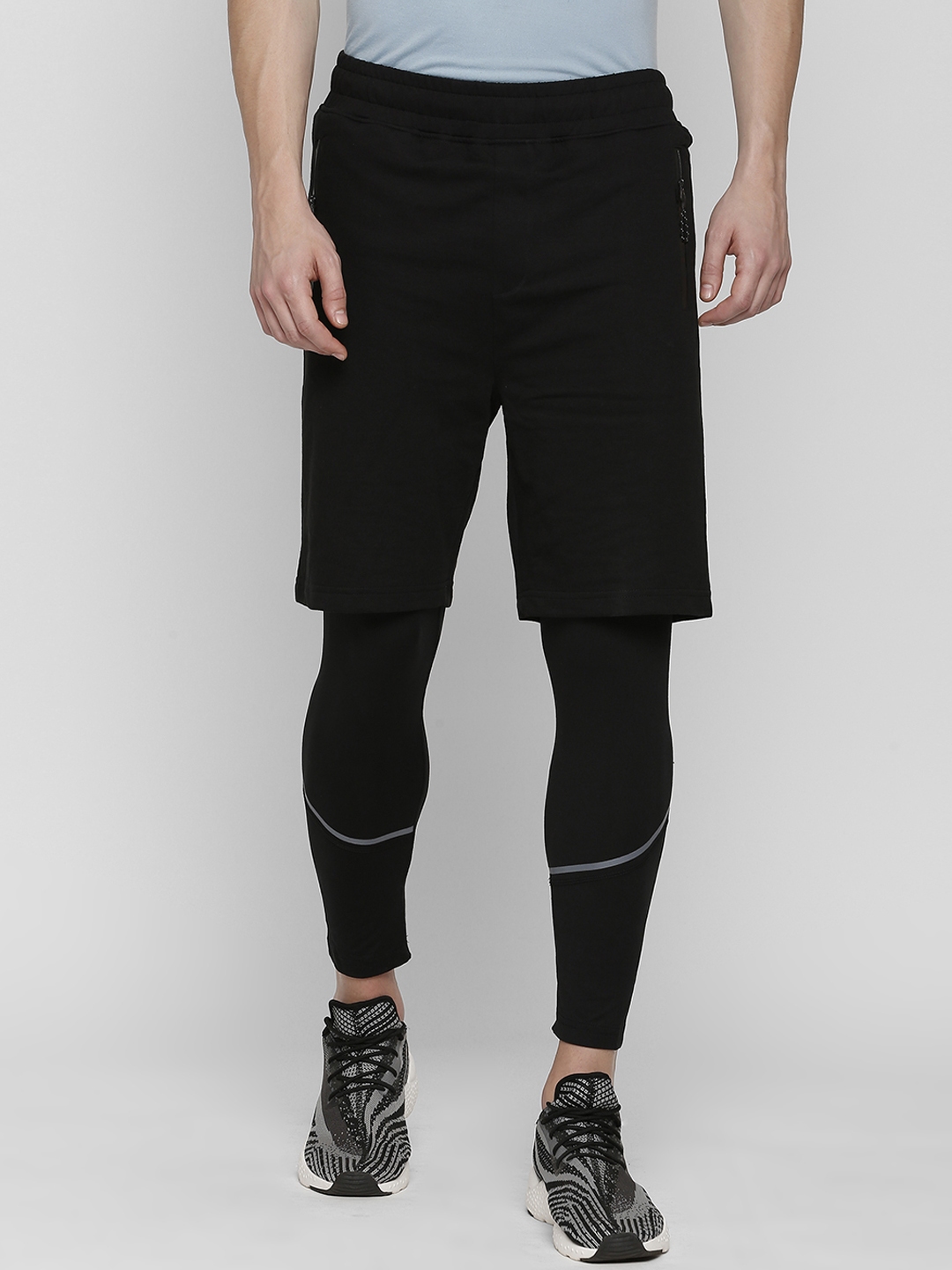 Buy SKULT By Shahid Kapoor Men Black Solid Shorts With Tights