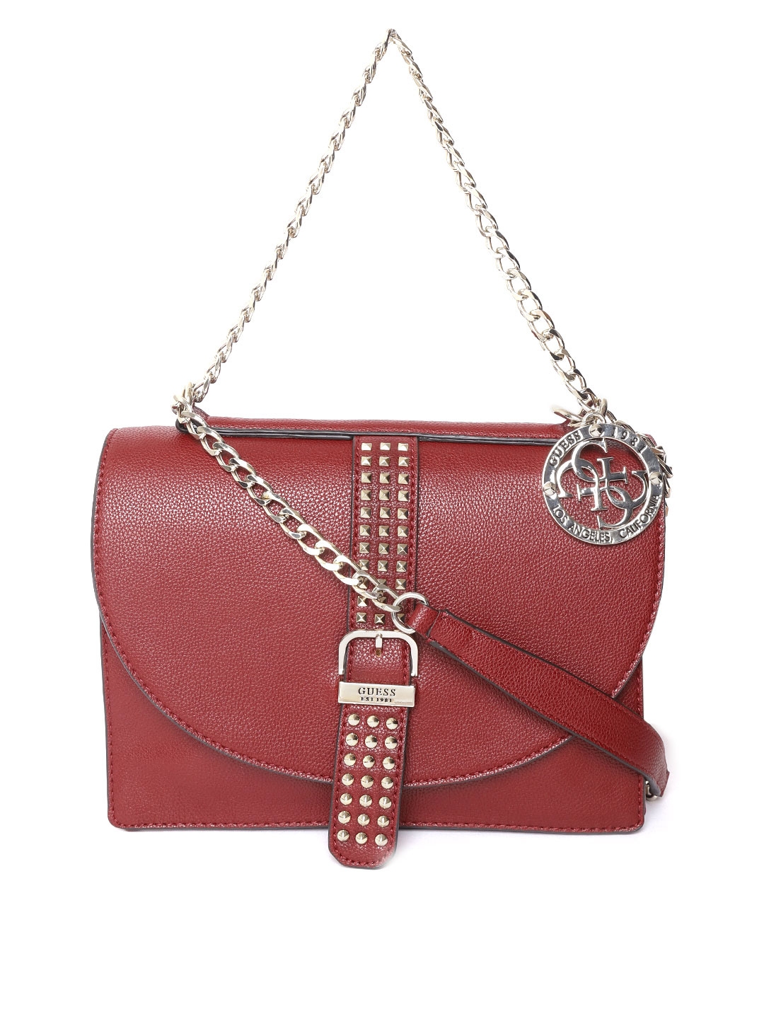 Buy GUESS Maroon Solid Sling Bag Handbags for Women 9368697 Myntra