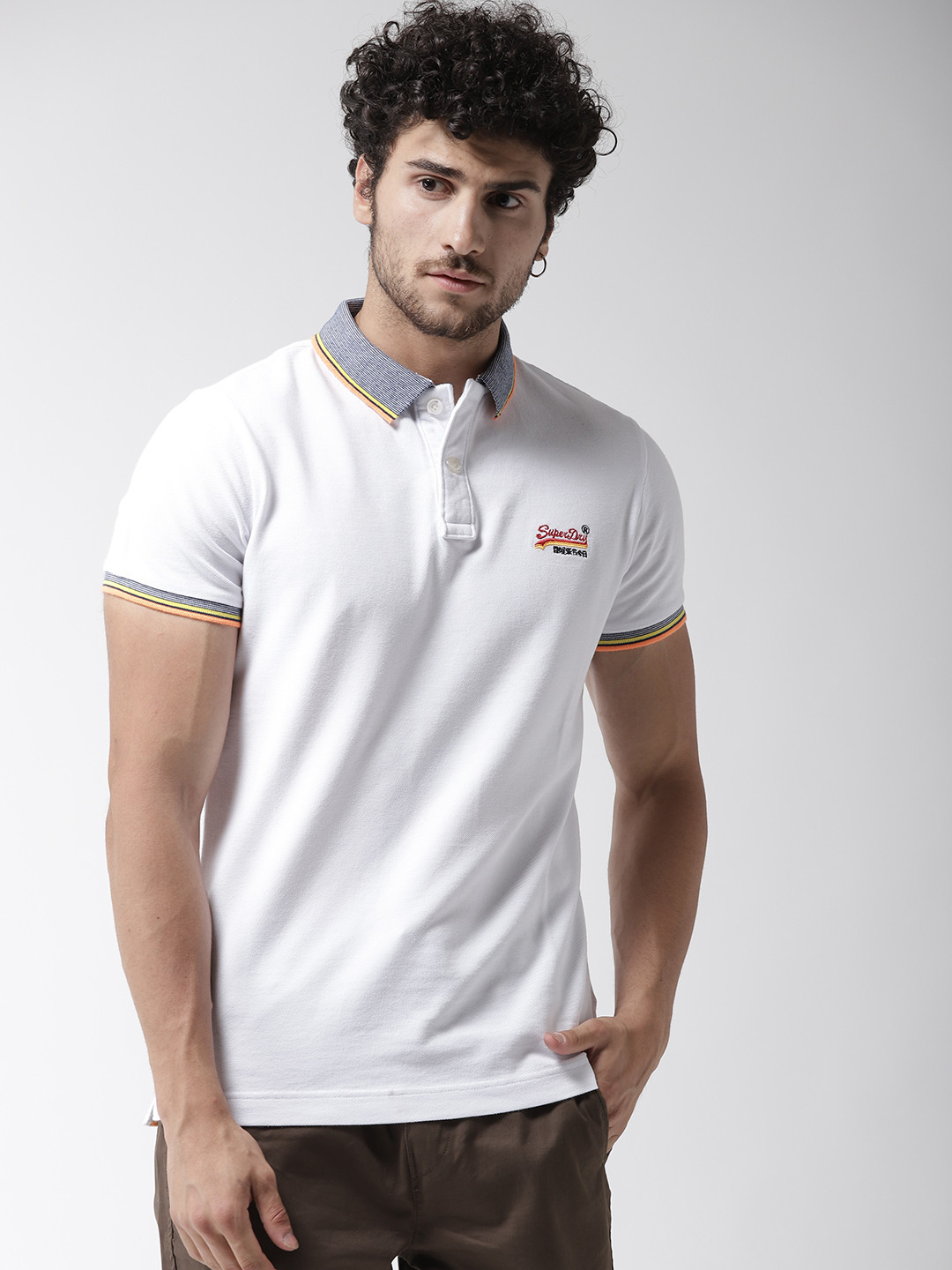 superdry white polo