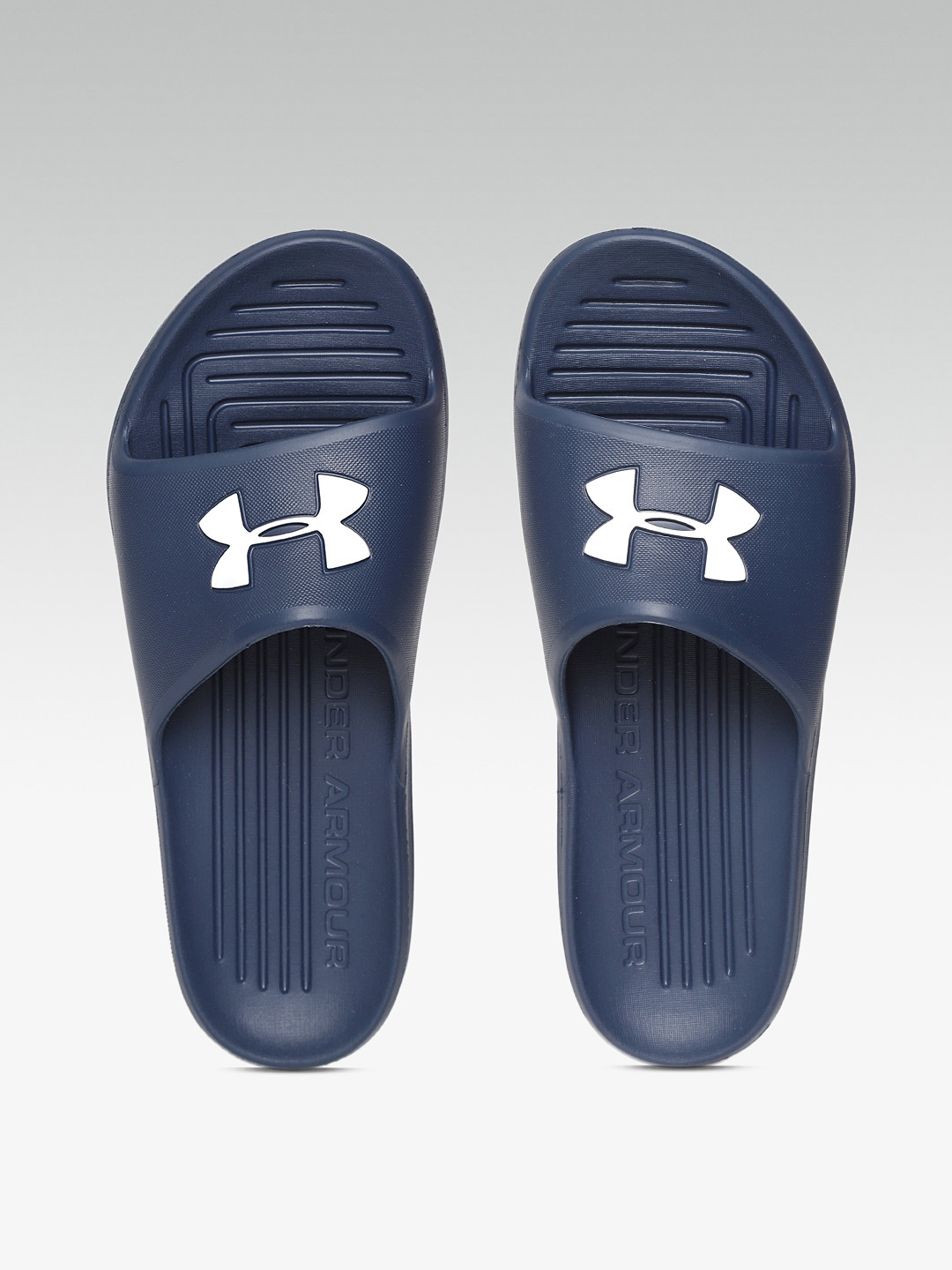 UNDER ARMOUR Unisex Navy Blue Printed Sliders
