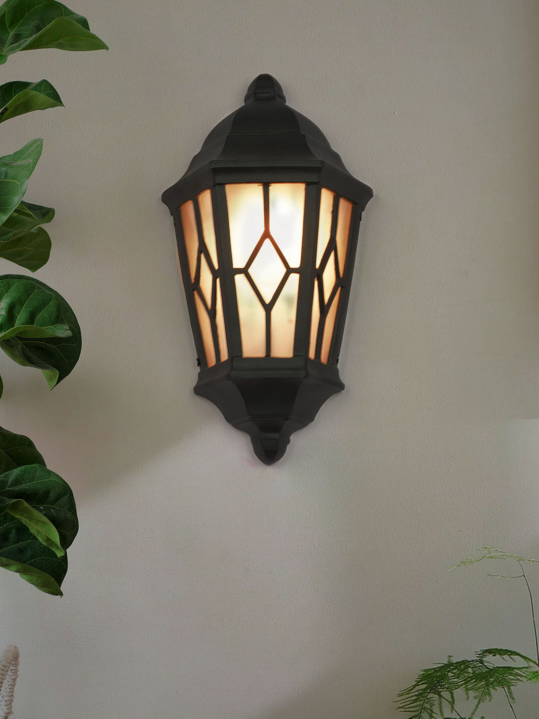 Fos Lighting Black Venetian Small Outdoor Wall Light