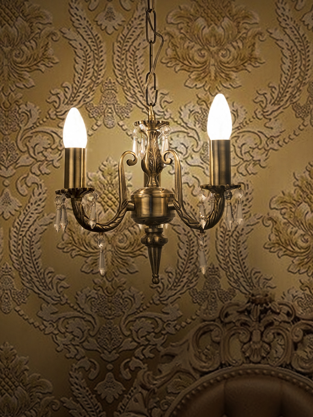 Fos Lighting Antique Gold Toned Cylindrical Ceiling Lamp