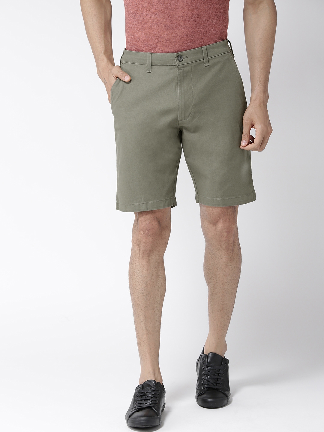 Buy Marks Spencer Men Olive Green Solid Regular Fit Chino Shorts Shorts for Men 9389565 Myntra