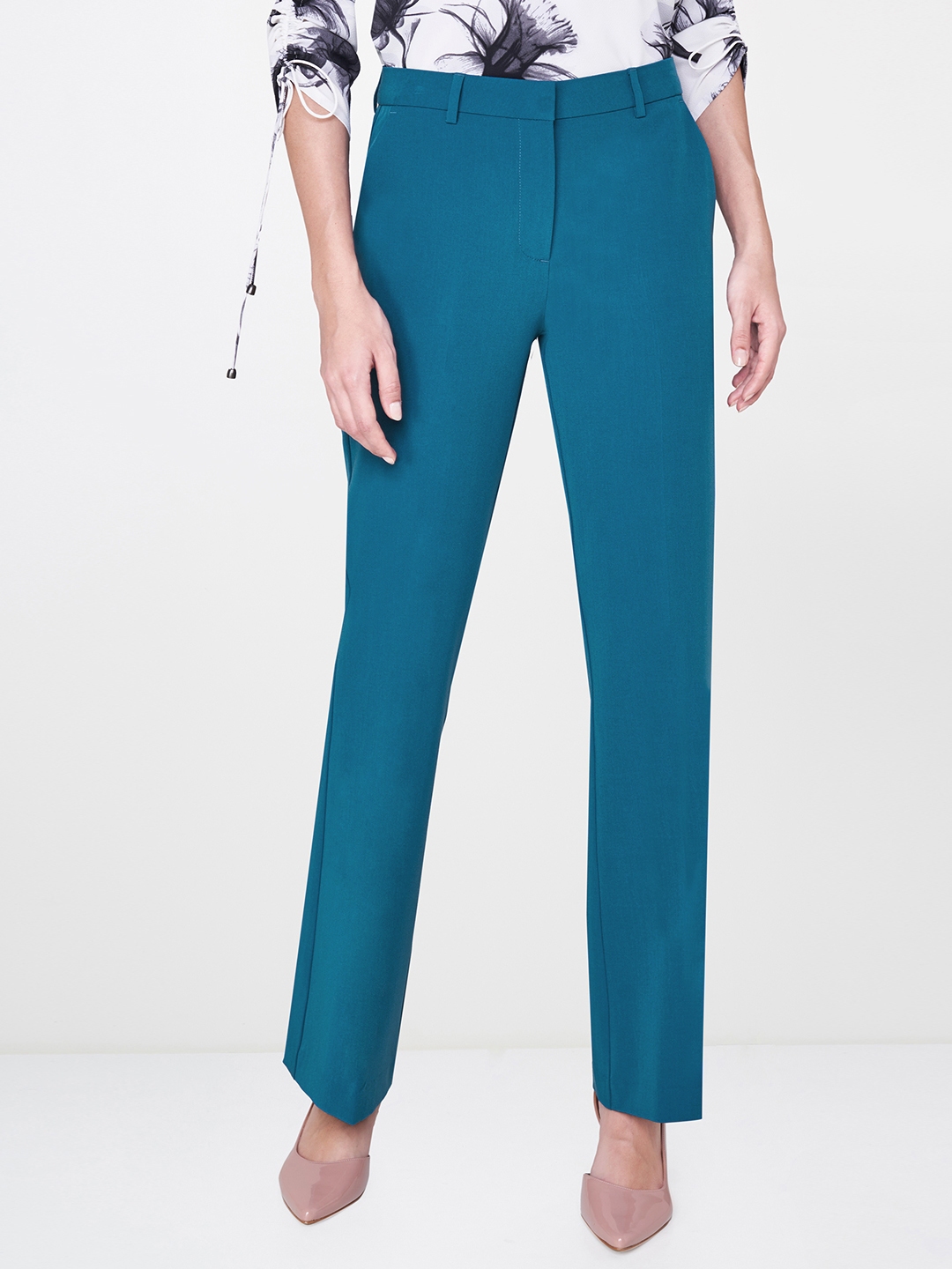 Buy Teal Blue Slim Pants Online  W for Woman