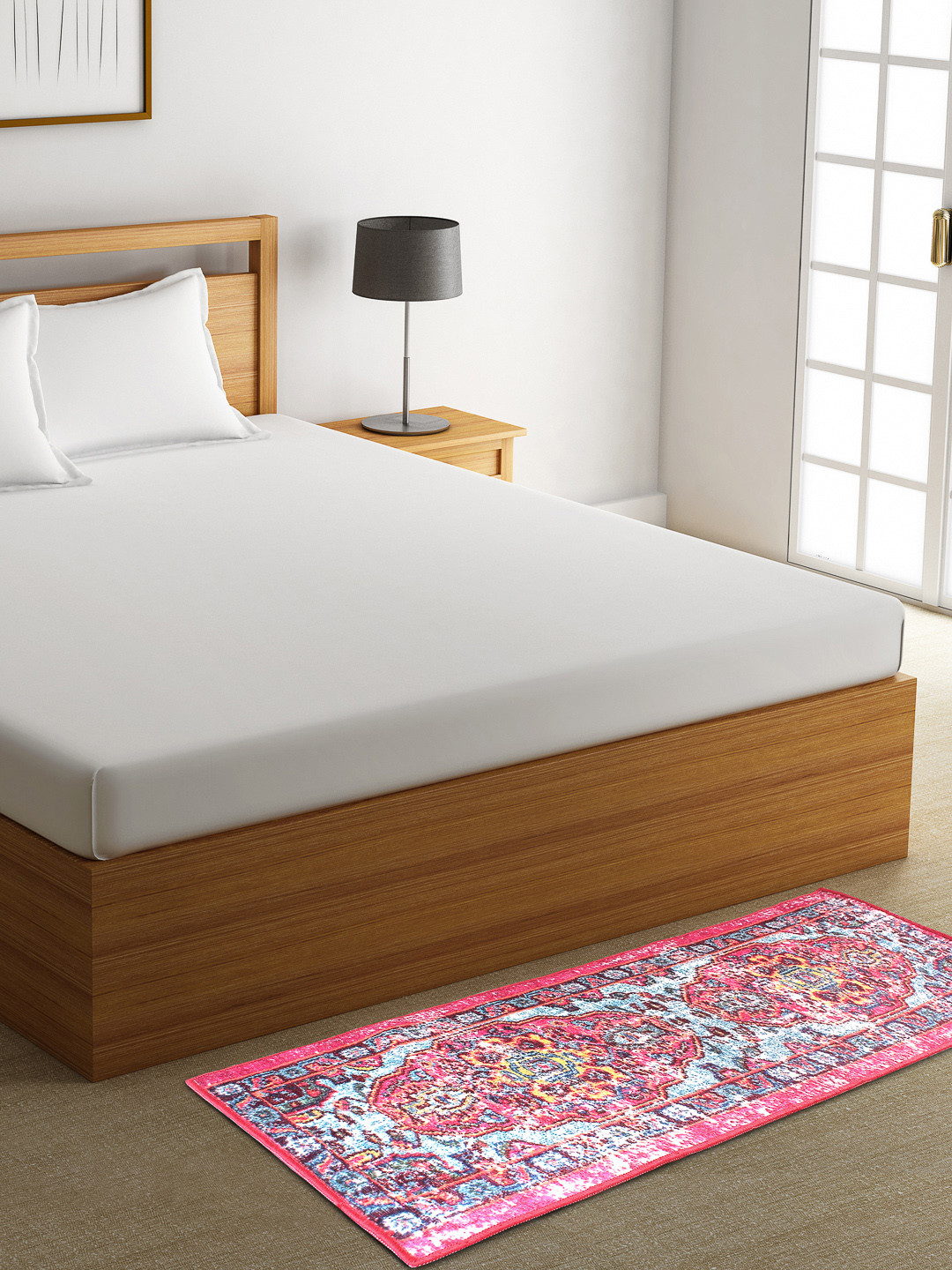 ROMEE Pink & Blue Ethnic Motif Print Bed Runner