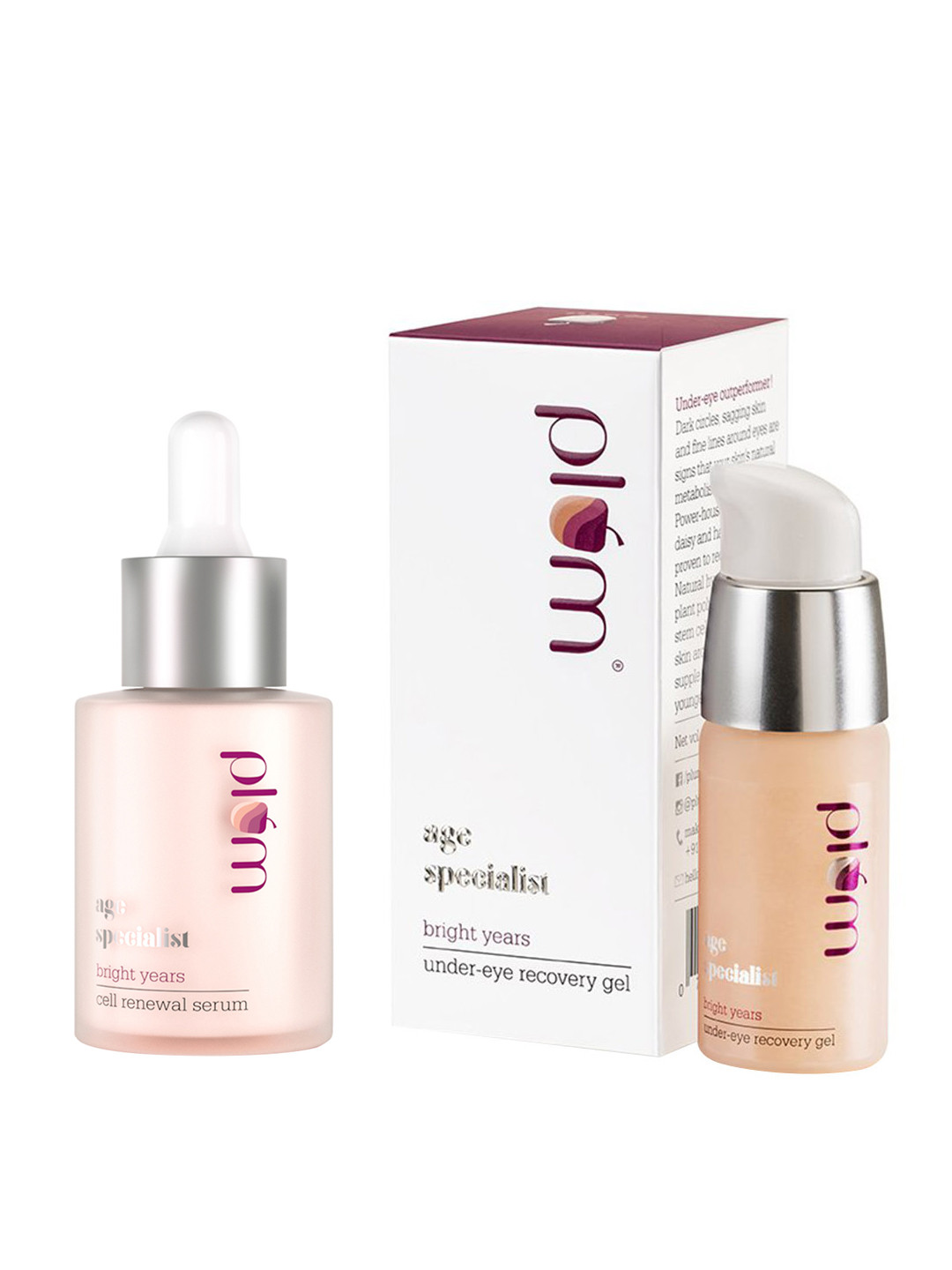 Plum Set of 2 Under Eye Recovery Gel & Face Serum