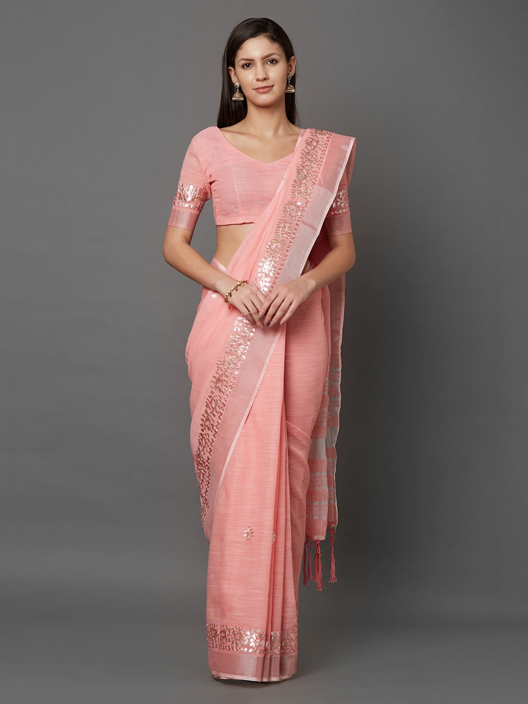 Matching Jewellery For Peach Colour Saree 2024 eostransitions