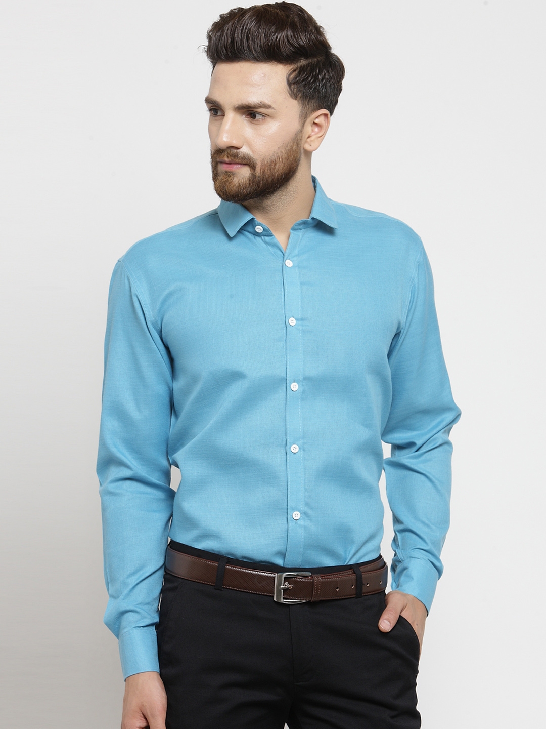 turquoise blue formal shirt