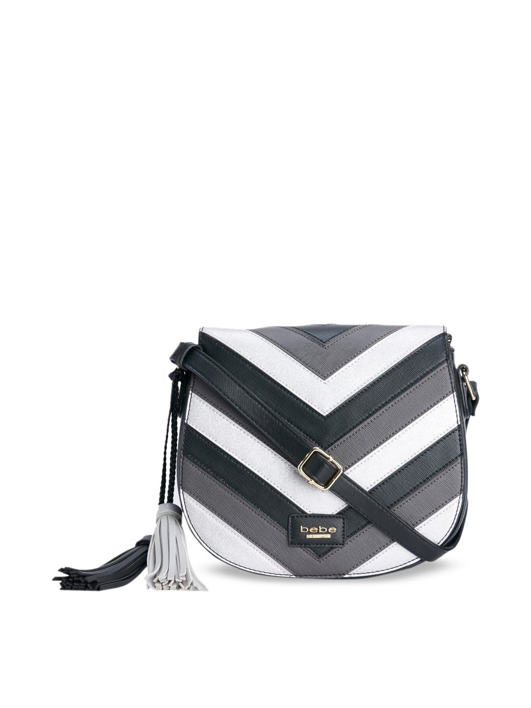 Buy Bebe Black Striped Sling Bag Handbags For Women Myntra