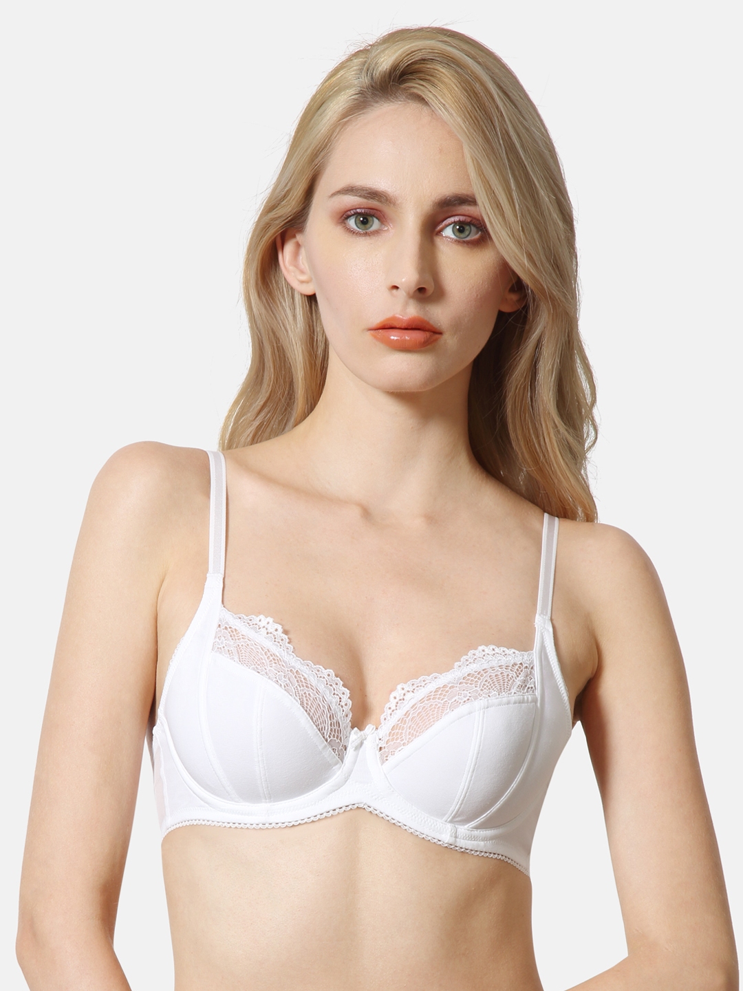 Lace Bra for Women Front Crossover Plus Size Wirefree Bra, Full