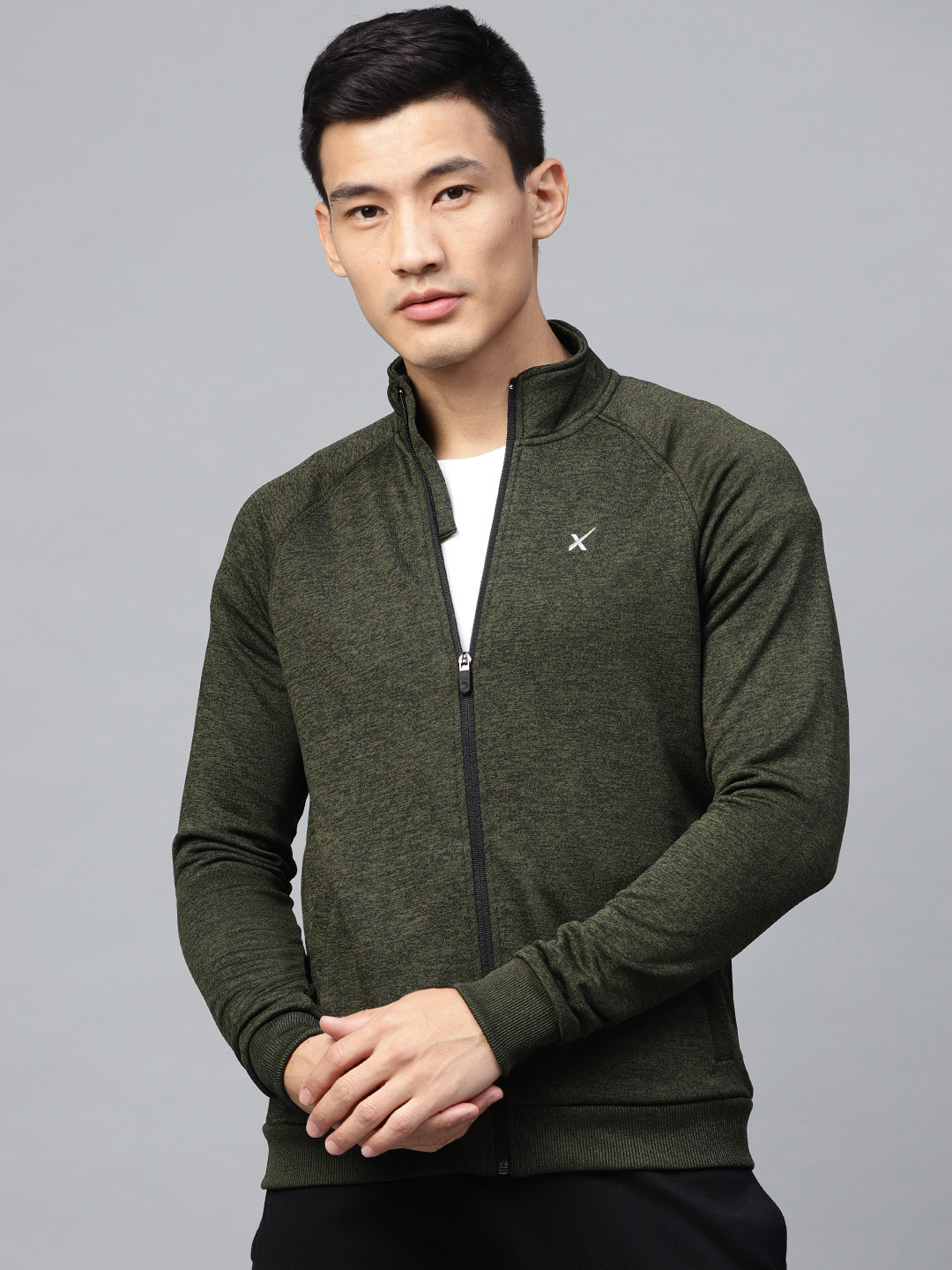 HRX by Hrithik Roshan Men Olive Green Training Rapid Dry Solid Sweatshirt