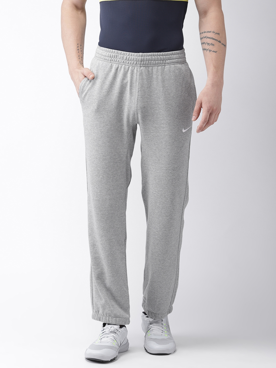 Buy Nike Men Grey Solid AS CL FT CUFFED Track Pants - Track Pants for Men  9450133