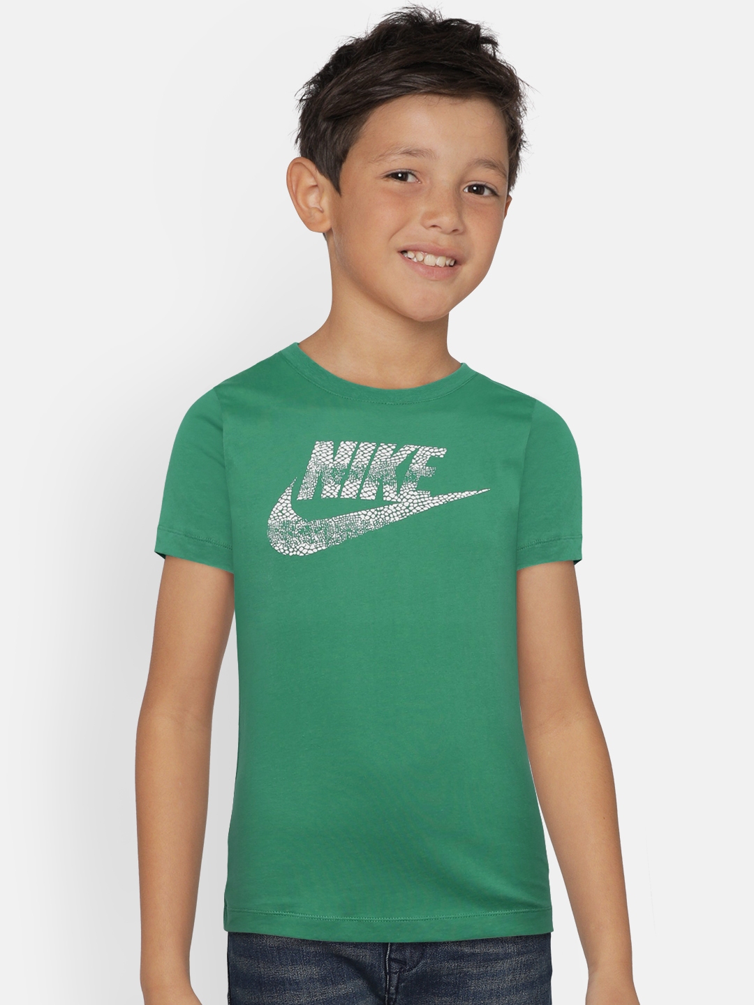 Boys green hot sale nike shirt