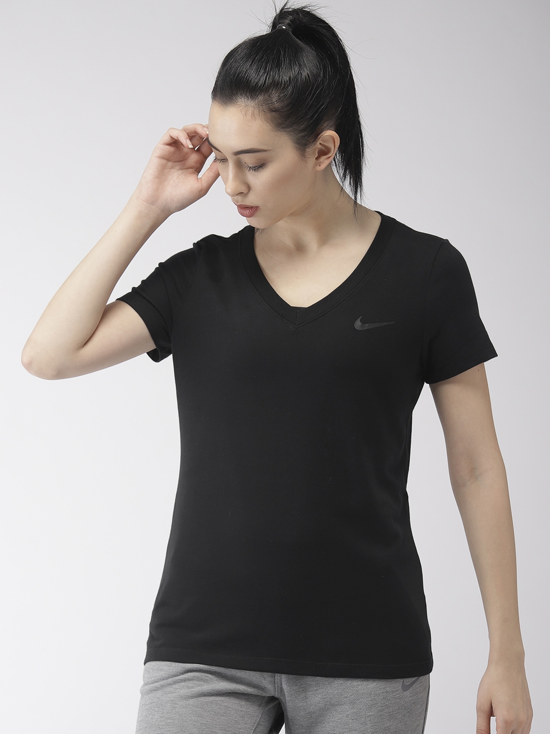 women's v neck dri fit shirts