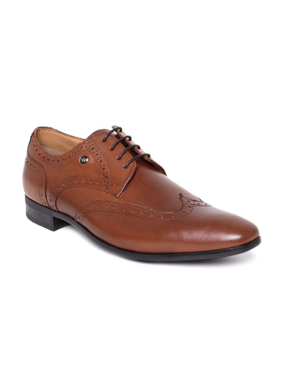 Buy Louis Philippe Formal semi-Brogue Leather Lace up Shoes at