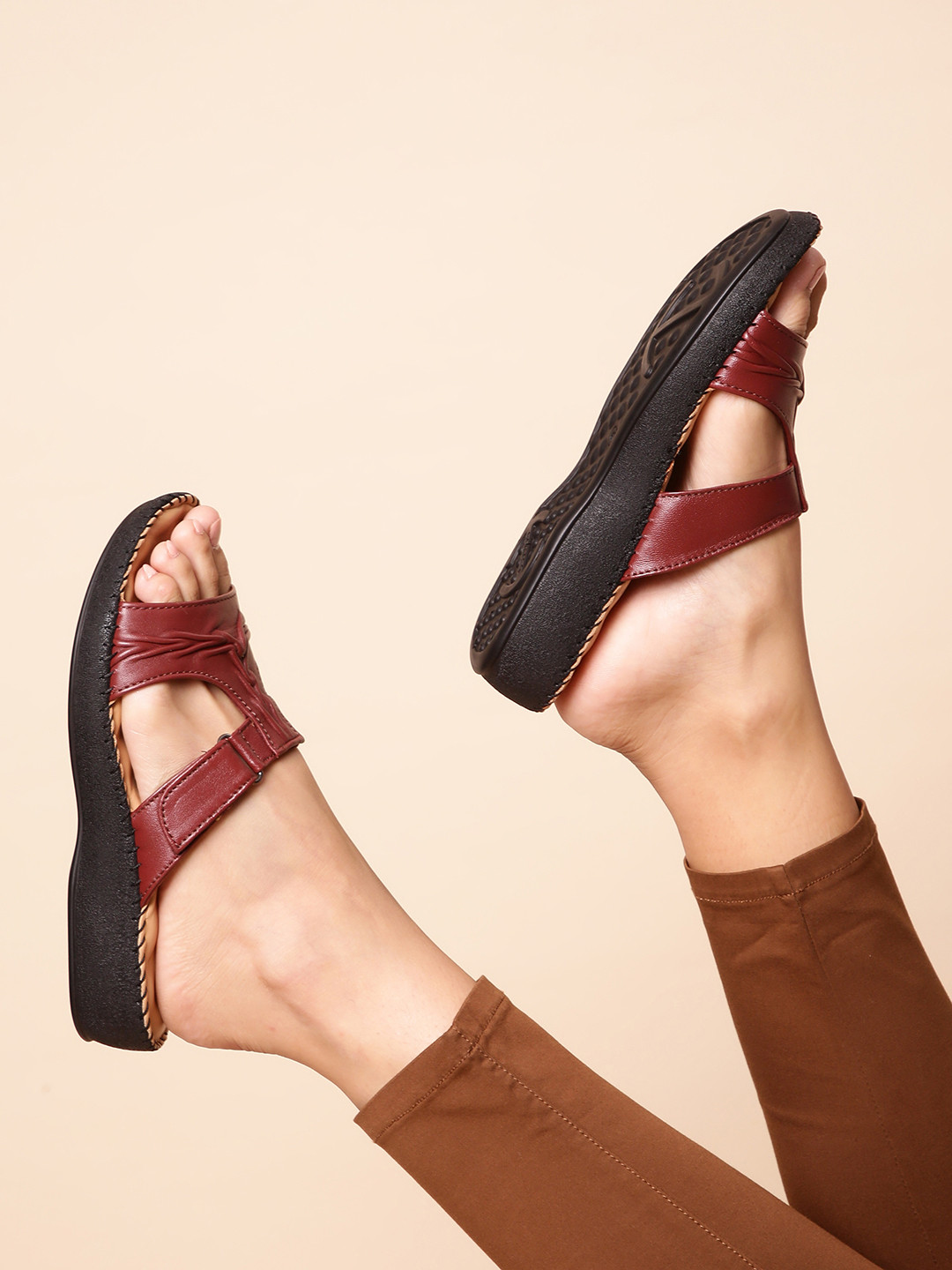 Healers Women Red Solid Leather Heels