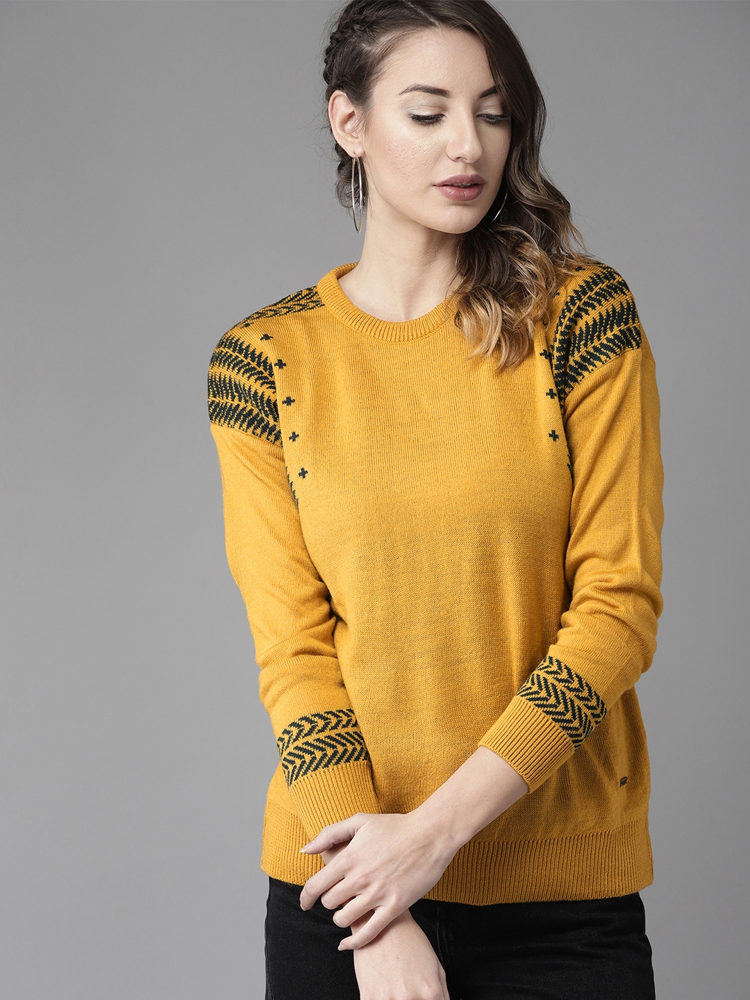 Mustard yellow hot sale sweater womens