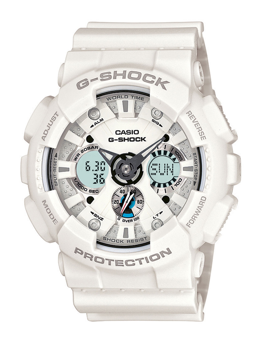 Mens white casio g hot sale shock